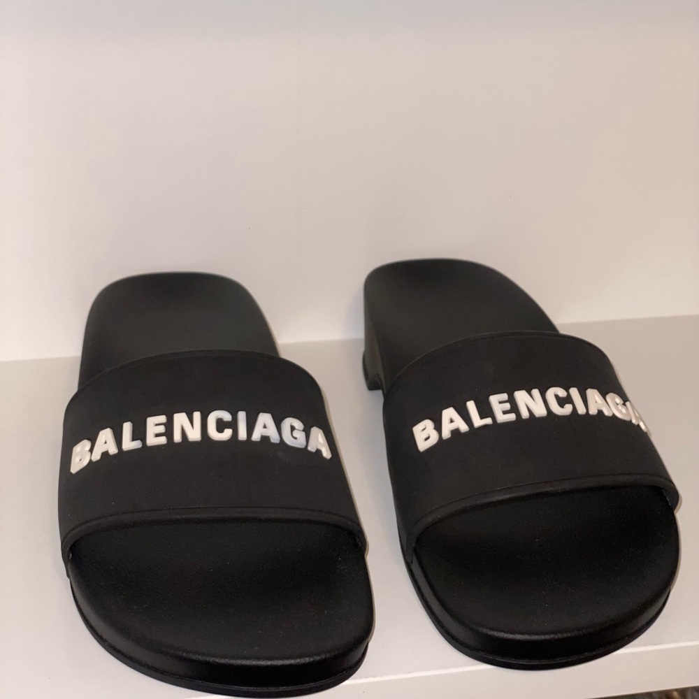 Balenciaga Black Slide Sandals